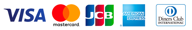 Visa、MasterCard、JCB、AMEX、Diners